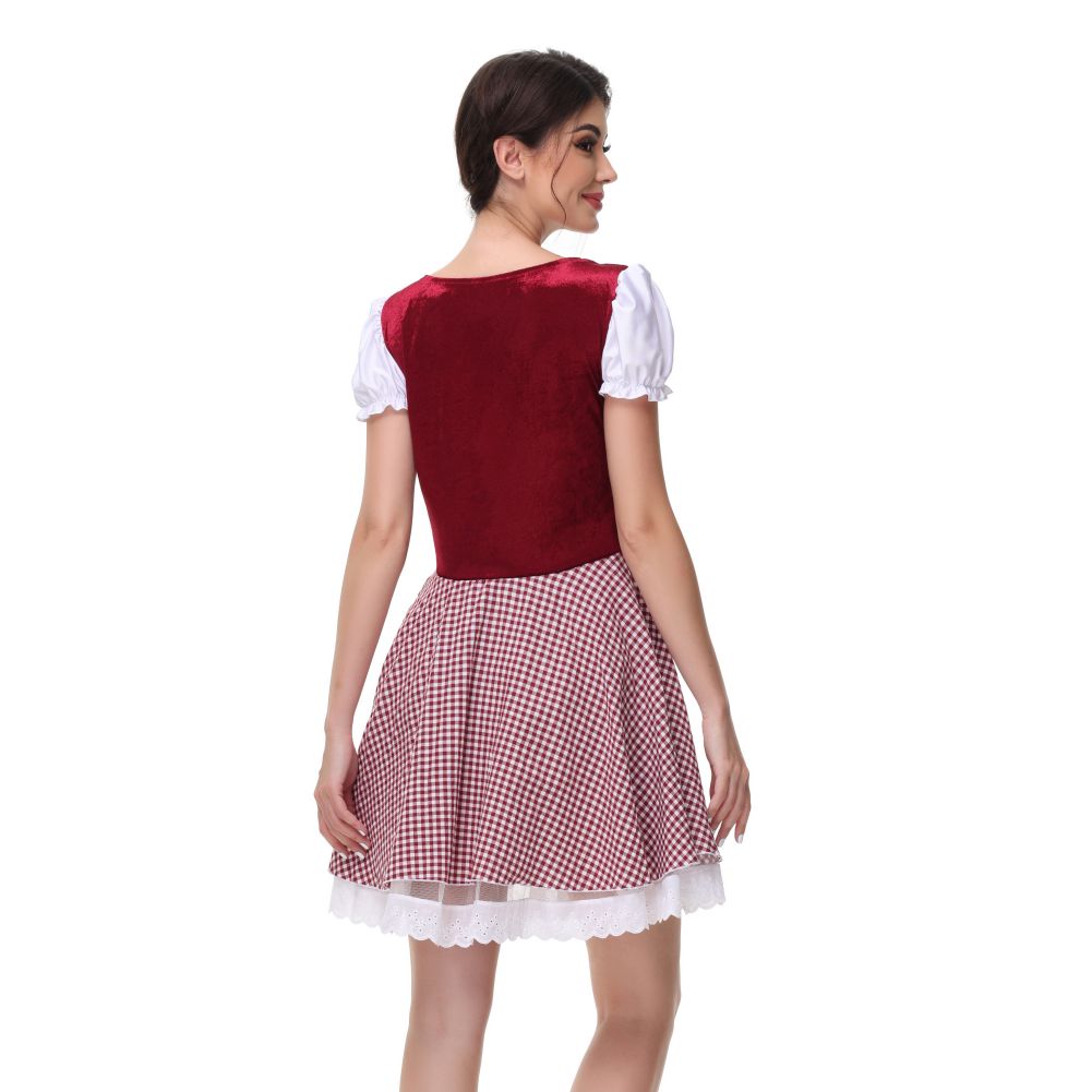 Женская Dirndl платье Октоберфест костюм Баварский карнавал Хэллоуин костюм